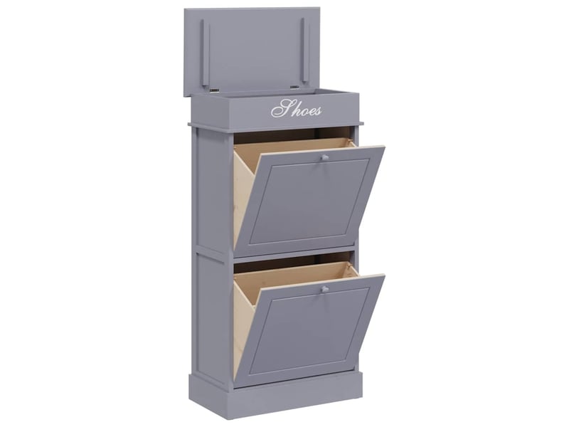  Meuble à chaussure, armoire à chaussures gris 50x28x98 cm bois de paulownia shl9754  - Conforama C