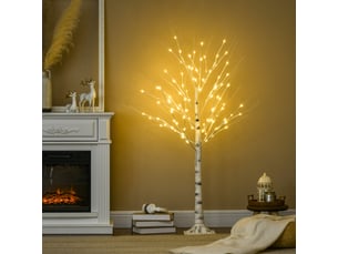 Arbre lumineux led - décoration lumineuse blanc chaud - 96 leds - usage intérieur - décoration de noël chambre maison blanc - 150 cm