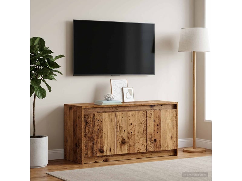  Meuble tv - banc tv - meuble de rangement 100 x 34 x 50 cm bois ancien bois d'ingénierie  - Conforama D