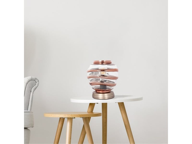  Lampe à poser en verre aladin iii 22cm cuivre  - Conforama D