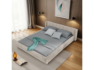 Lit 2 places 140x200 cm REDOM coloris beige
