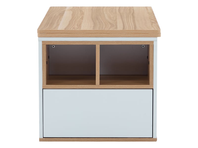 Table basse multifonction - hebbarer - réglable en hauteur - 100x51x47 cm - blanc - 2 tiroirs - Conforama W