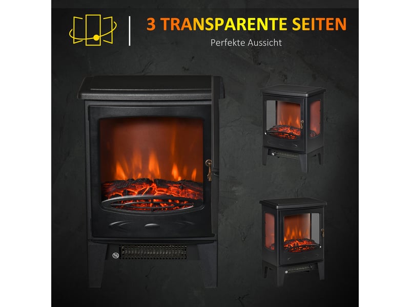 Cheminée électrique avec chauffage, effet flamme led réglable, 9001800 w, 20 à 25 m² - Conforama R