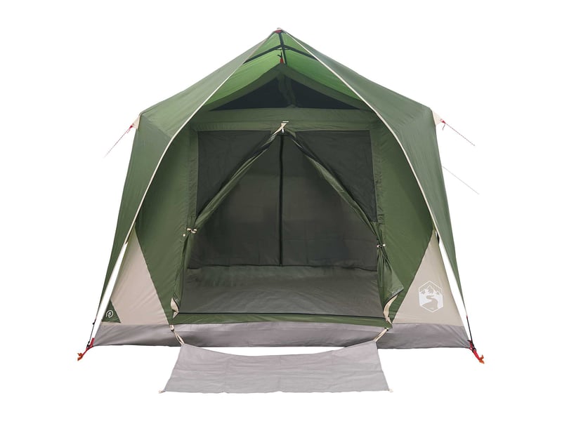 Tente tunnel, tente de camping 6 personne vert polyester et acier - Conforama D