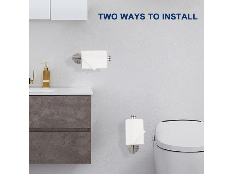  Lot de 1 rouleau de papier toilette argenté, rouleau de papier toilette mural et rouleau en acrylique inoxydable auto-adhésif  - Conforama C