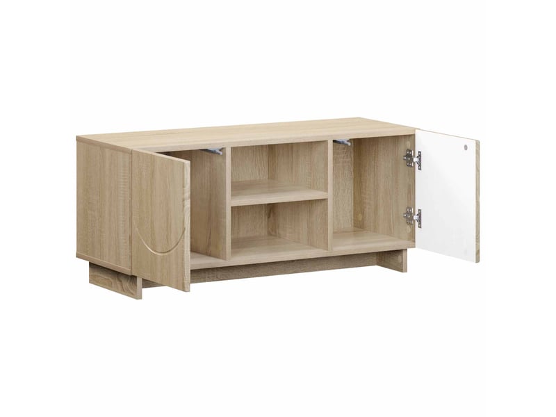  Meuble tv moderne, banc tv 90x34,5x40 cm chêne sonoma bois d'ingénierie shl80099  - Conforama C