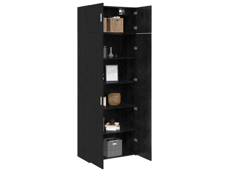  Buffet - armoire de rangement 3 pc chêne noir 80 x 42,5 x 225 cm  - Conforama C