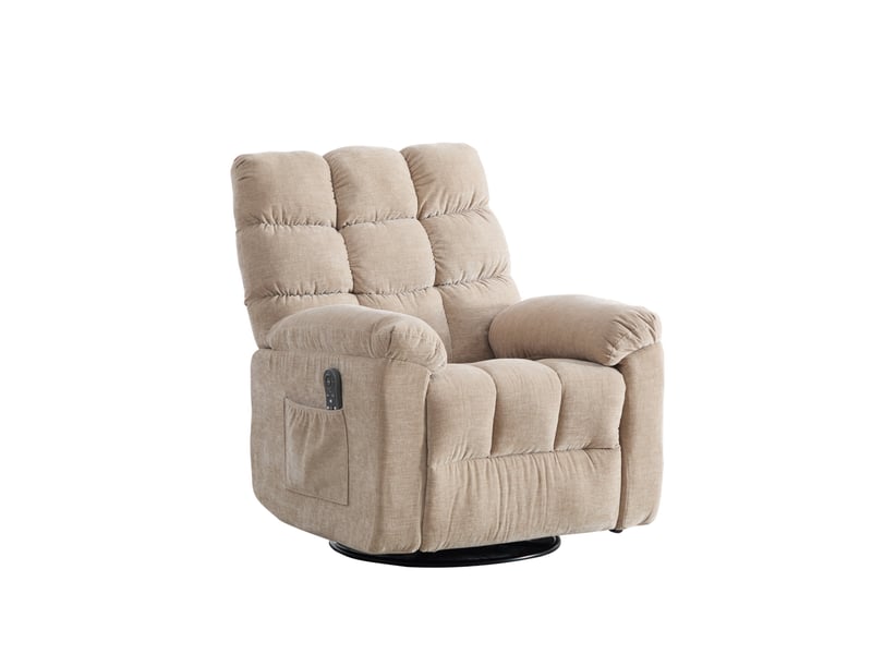  Fauteuil relax électrique avec massage, fauteuil massant chauffant pivotant à 360 degrés pour salon et coin lecture  - Conforama A