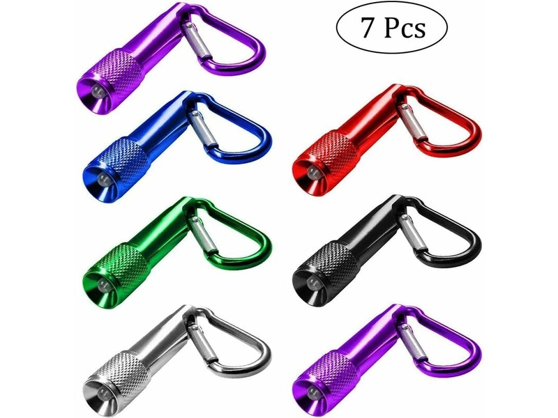  7 pièces mousqueton poche lampes, led mini poche lampes, poche porte clés lampe, mini led porte clés lampe, pour camping pêche et  - Conforama B