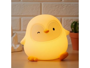 Veilleuse pingouin en silicone pour enfants, rechargeable, 50 h d’autonomie, commande tactile, minuterie