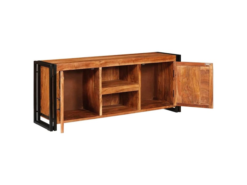  Meuble tv - banc tv - meuble de rangement marron 120 x 33 x 50 cm bois d'acacia massif  - Conforama D