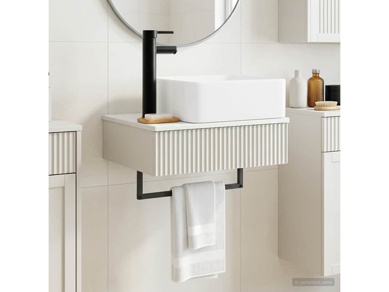 Basin de lavage mural, lavabo blanc brillant 53x35x39 cm - Conforama B