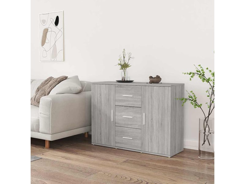  Buffet - bahut - meuble de rangement sonoma gris 91x29,5x65 cm bois d'ingénierie  - Conforama B