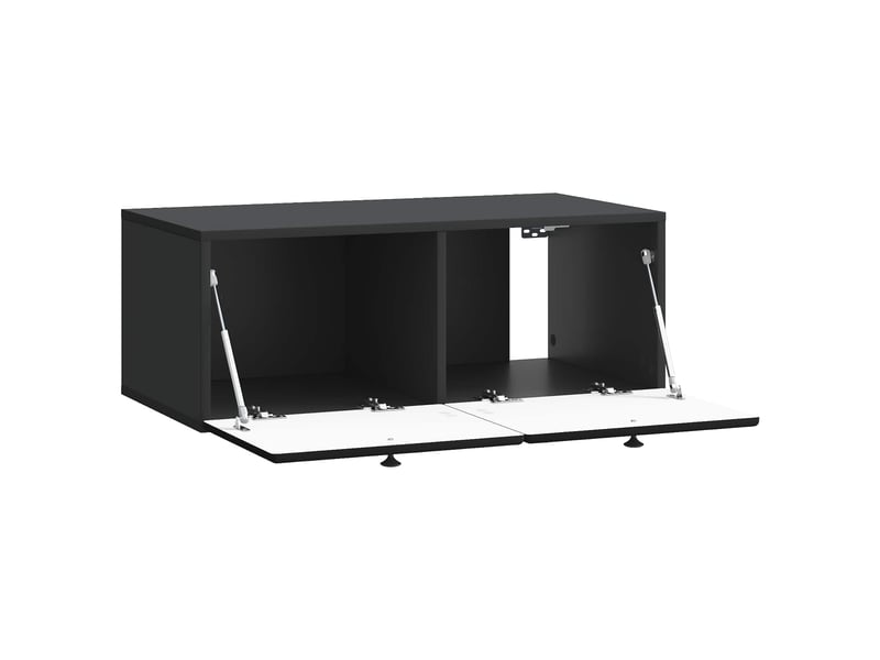  Meuble tv - banc tv - meuble de rangement mural 78,5 x 41 x 30 cm noir bois d'ingénierie  - Conforama E