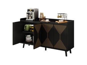 Buffet 4 porte(s) 0 tiroir(s) <strong>MODENUIT </strong> <strong></strong> - 140 cm coloris noir