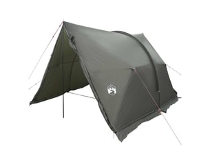 Tente de camping, tente avec auvent résistante à l'eau vert armée