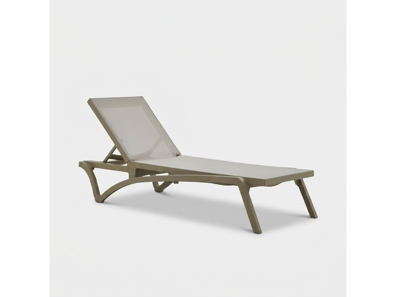  Bain de soleil empilable de jardin et piscine pantelleria - gris tourterelle  - Conforama A