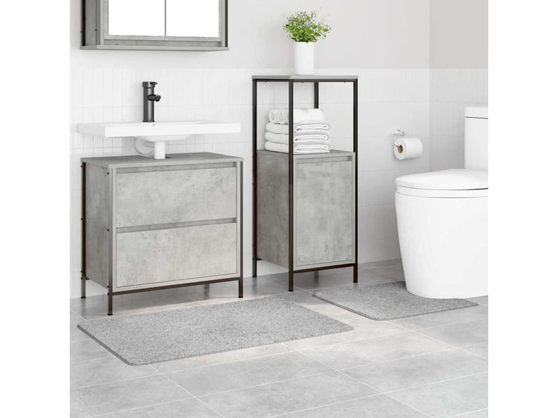  Ensemble de tapis de bain antidérapants 2 pc gris 50 x 50 cm pp cf64742  - Conforama C