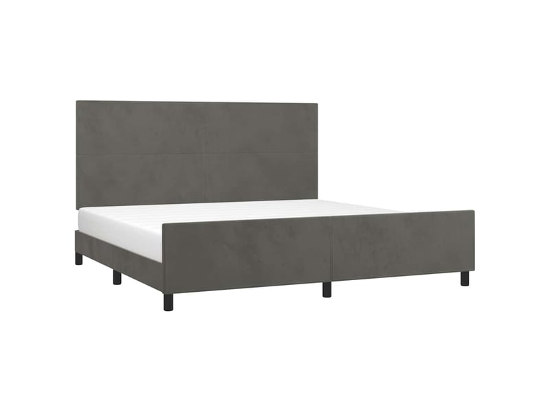  Lit double- lit adulte -  cadre de lit sans matelas gris foncé 200x200 cm velours  - Conforama B
