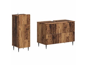 Ensemble de 2 meubles de salle de bain zwolle bois ancien cf63227