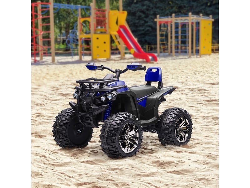 Quad électrique pour enfants de 3 à 5 ans, 12 v, avec phares et pédales, en polypropylène et métal, 100 x 65 x 73 cm, bleu - Conforama D