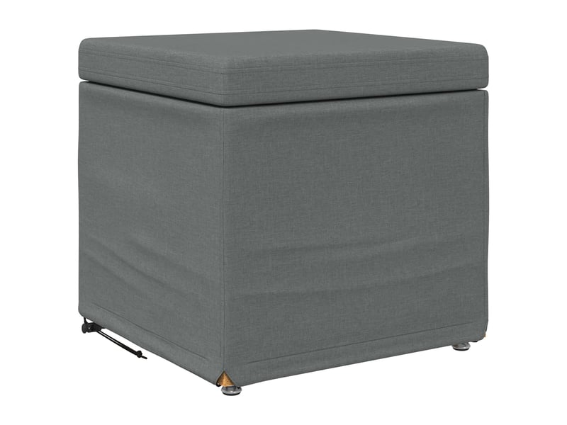  Tabouret bas, ottoman gris foncé 41x41x40 cm tissu et bois stratifié  - Conforama A