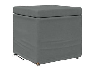 Tabouret bas, ottoman gris foncé 41x41x40 cm tissu et bois stratifié