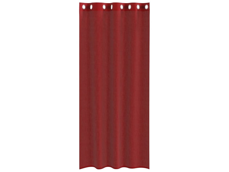 Lot de 2 rideaux en voile, voilages avec œillets rouge bordeaux cf44412 - Conforama D