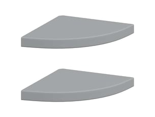 Lot de 2 étagères d'angle flottantes, étagères murales gris 35x35x3,8 cm mdf cf42767