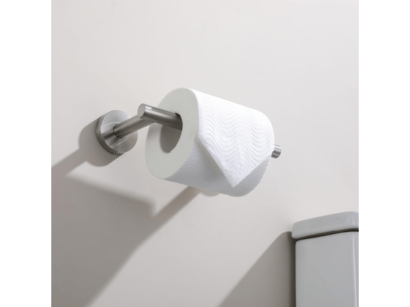 Porte-rouleau de papier toilette rotatif à double colonne en acier inoxydable, porte-papier toilette mural, brossé - Conforama C