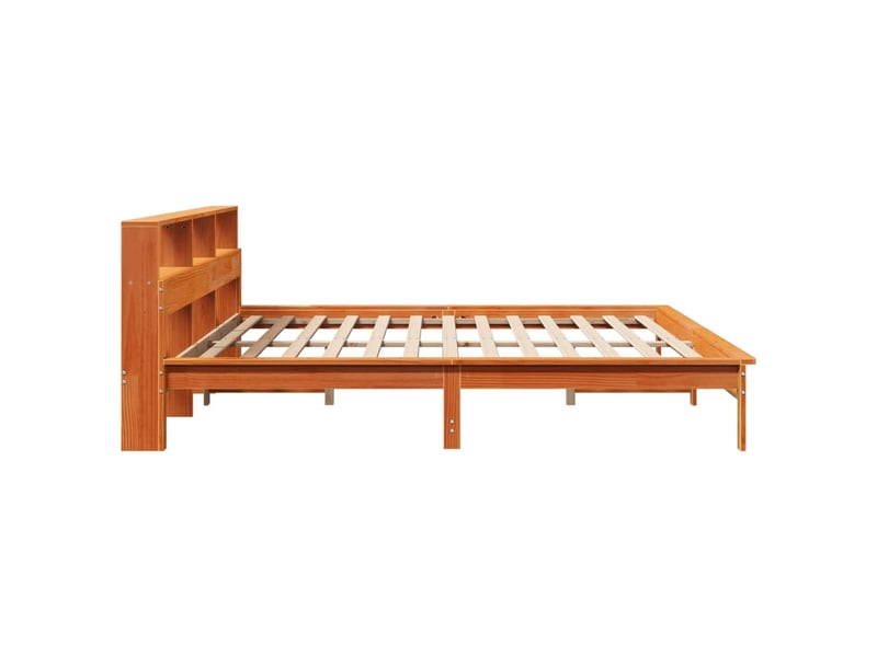 Lit adulte, lit double, cadre de lit sans matelas marron 180x200cm bois pin massif cf13464 - Conforama E