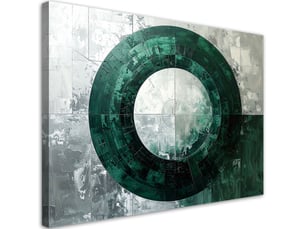 Tableau moderne, cercle géométrique vert 60x40