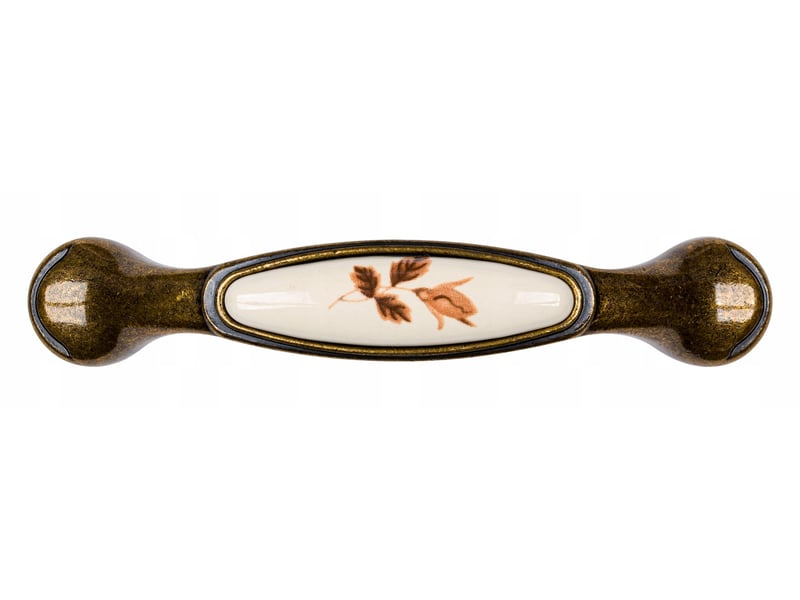  Poignée de meubles en porcelaine, or ancienlaiton, 96 mm  - Conforama C