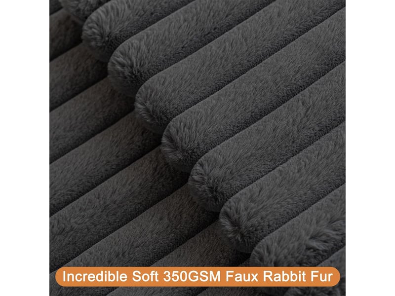  Lot de 2 housses de coussin 30 x 50 cm peluche gris chicfurn  - Conforama W