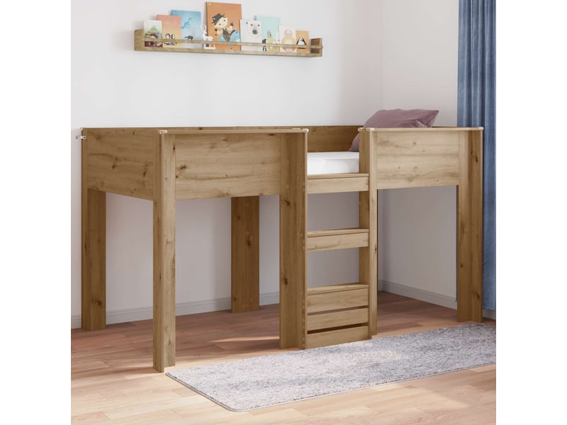  Lit superposé pour enfants - lit jeune chêne artisanal 100 x 200 cm  - Conforama B