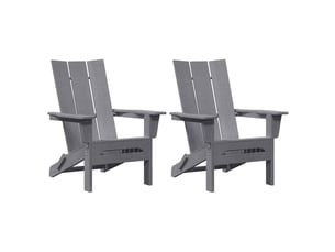 Lot de 2 chaises de jardin, chaises d'extérieur gris clair polyéthylène cf30039