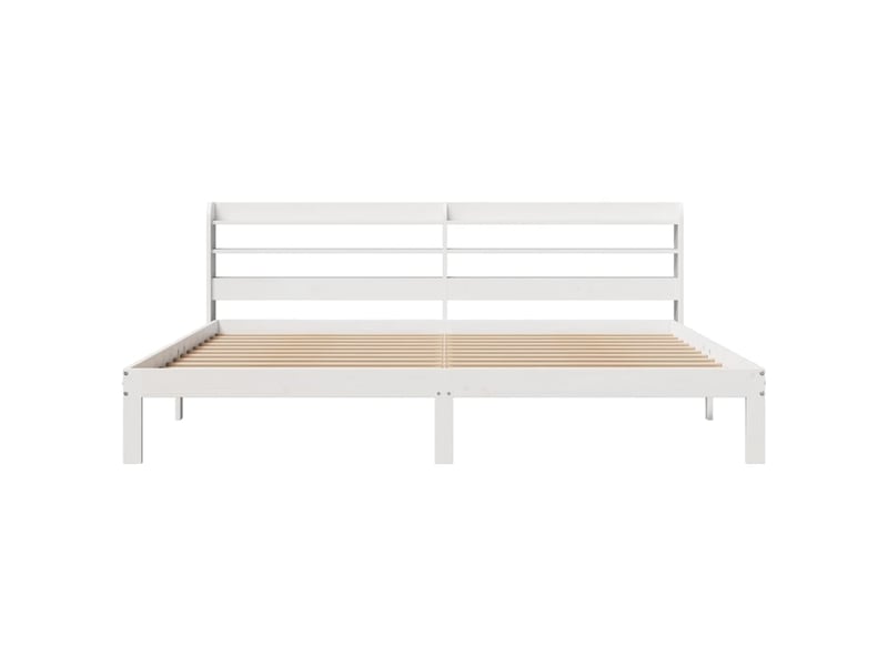  Lit double- lit adulte -  cadre de lit avec tête de lit sans matelas blanc 200x200 cm  - Conforama C