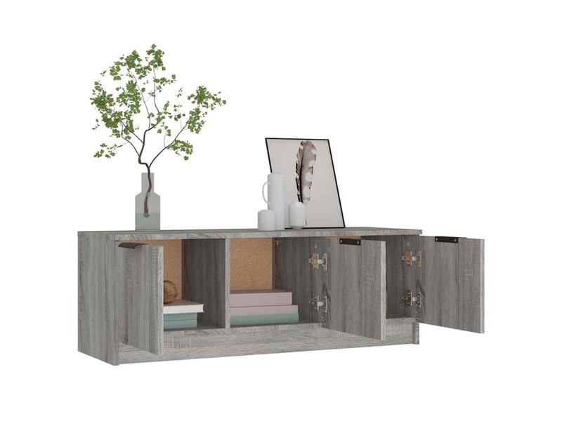  Meuble tv - banc tv - meuble de rangement sonoma gris 102x35x36,5 cm bois d'ingénierie  - Conforama D