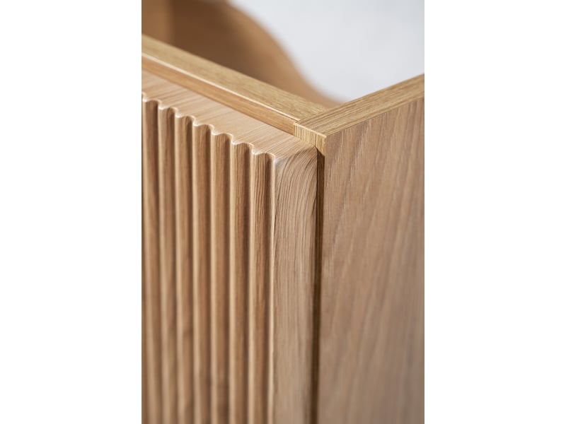  Meuble sous vasque suspendu avec panier à linge et plan 2t novo l.120 cm effet chêne hikora  - Conforama W