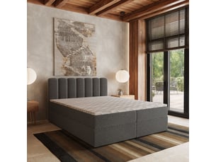 Lit avec rangement 140x200 cm <strong>MASSENO</strong> <strong></strong> coloris gris
