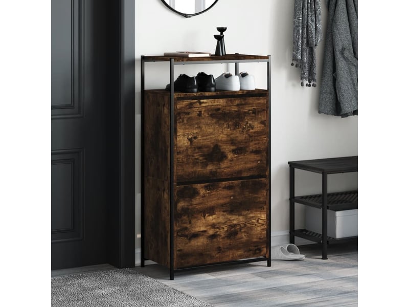  Meuble à chaussures, armoire à chaussures chêne fumé shl3127  - Conforama C