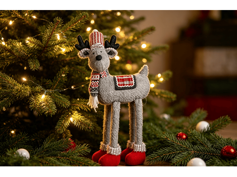  Renne de noël krist+ blanc rouge gris 1 m S3611561 - Conforama C