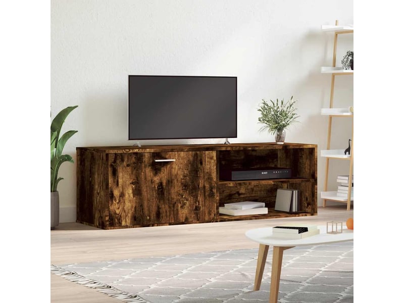  Meuble tv - banc tv - meuble de rangement chêne fumé 120x34x37 cm bois d'ingénierie  - Conforama B