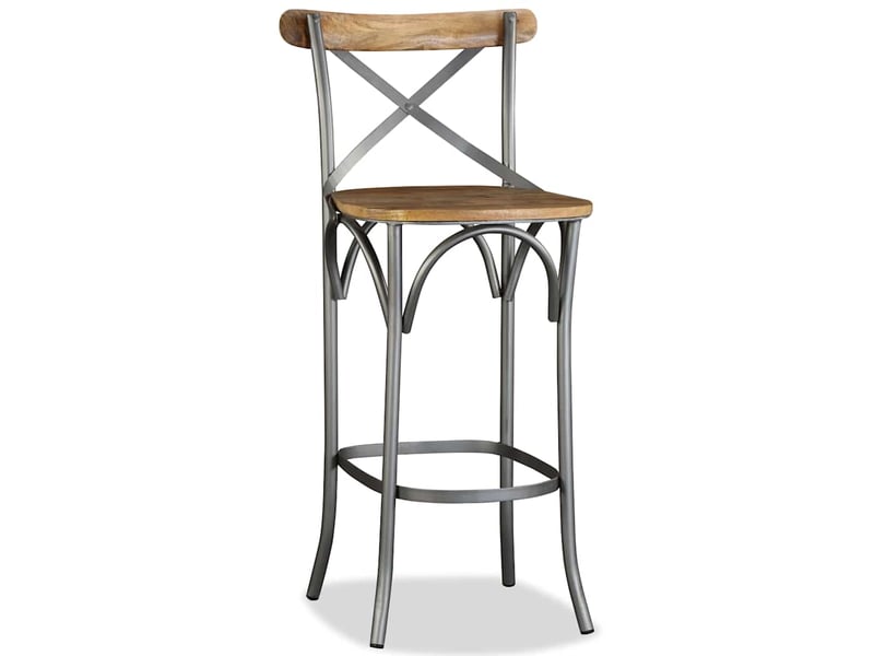  Tabouret de bar, chaise de bar bois de manguier massif  - Conforama E