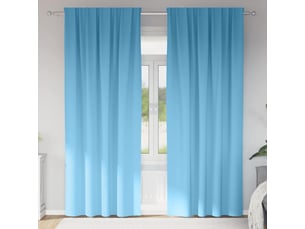 Lot de 2 rideaux occultants, rideaux black-out avec anneaux bleu clair 245 x 140 cm cf44593