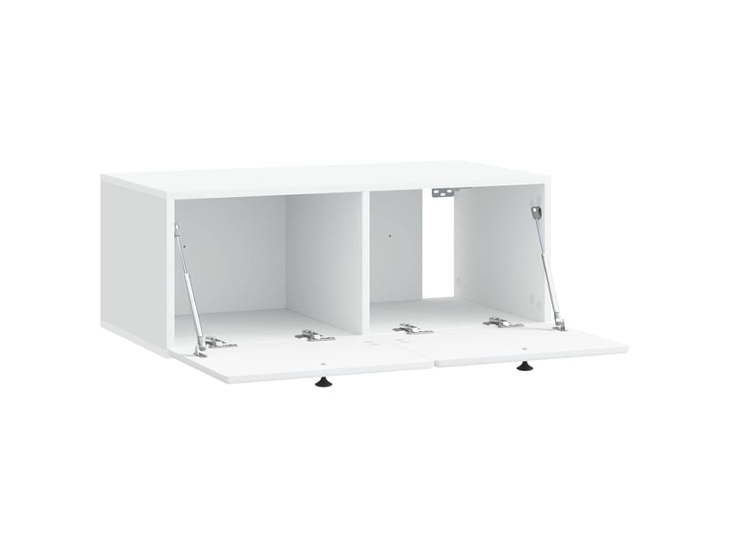  Meuble tv - banc tv - meuble de rangement mural 78,5 x 41 x 30 cm blanc bois d'ingénierie  - Conforama E
