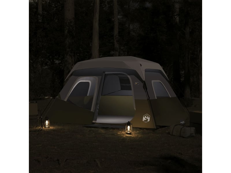  Tente de camping, tente familiale avec led 6 personnes libération rapide shl8206  - Conforama C