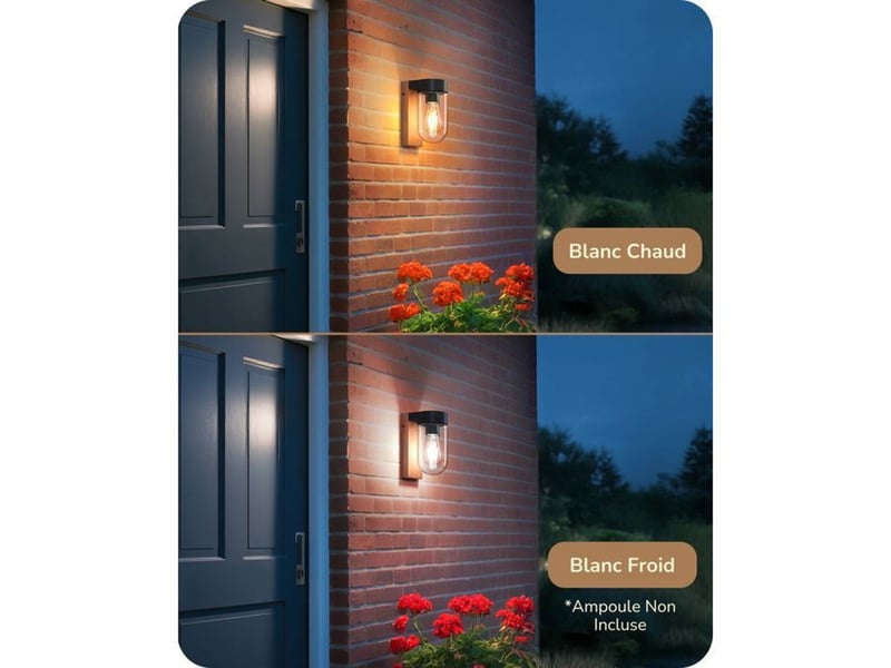  Applique murale exterieure bois aspect aluminium ip44 verre transparent e27 20 x 8 cm 370618_AACPL64741_6_DROPFR - Conforama B