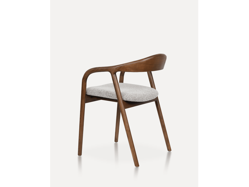  Lot de 2 chaises de salle à manger 52,5x55 cm – noyer et argile – dossier incurvé confortable  - Conforama B