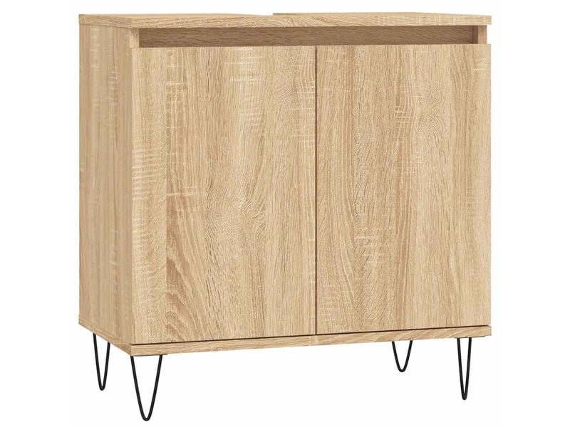  Amoire de salle de bain chêne sonoma 58x33x60cm bois d'ingénierie shl9665  - Conforama A